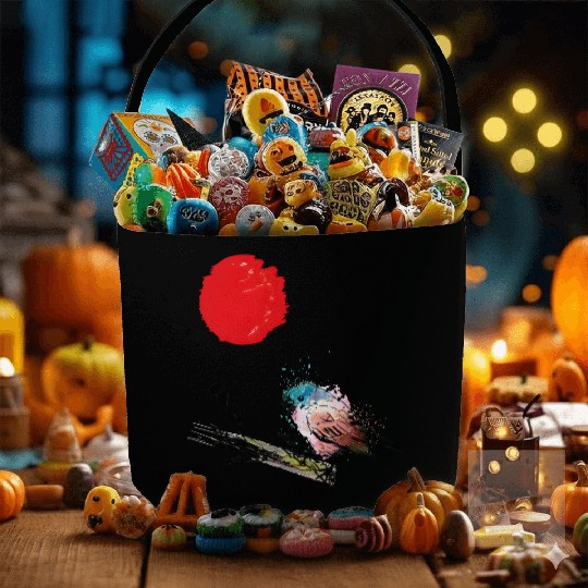 Murakami Birds Red Moon Japenese Fabric Baskets