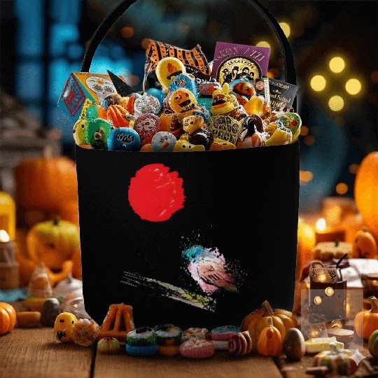 Murakami Birds Red Moon Japenese Fabric Baskets