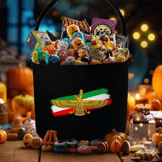 Iran Flag Faravahar Lion Sun Fabric Baskets