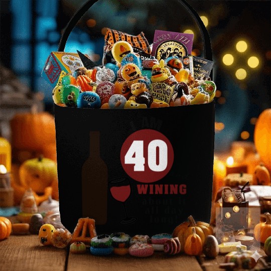 40th Birthday Wine Funny Fabric Baskets