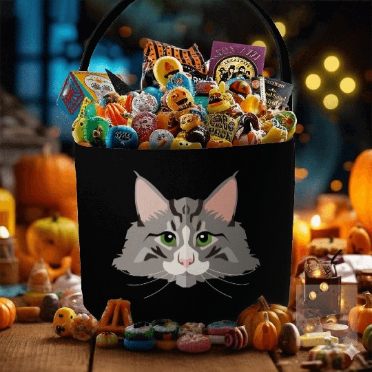 grey cat Fabric Baskets