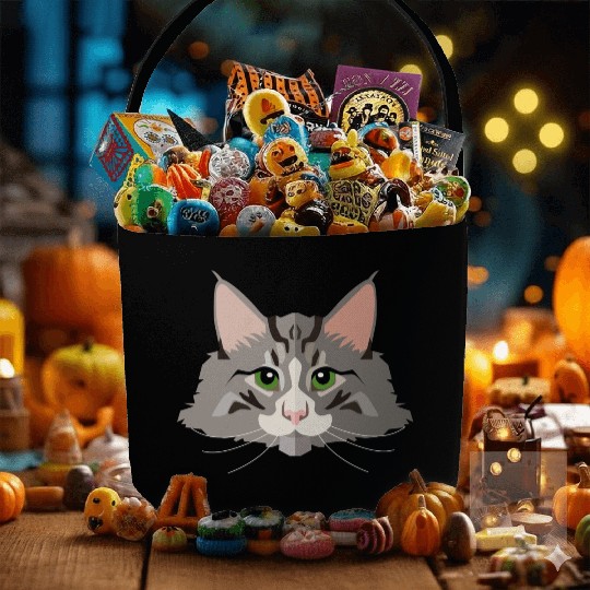 grey cat Fabric Baskets