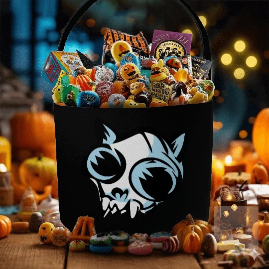 cat skull Fabric Baskets