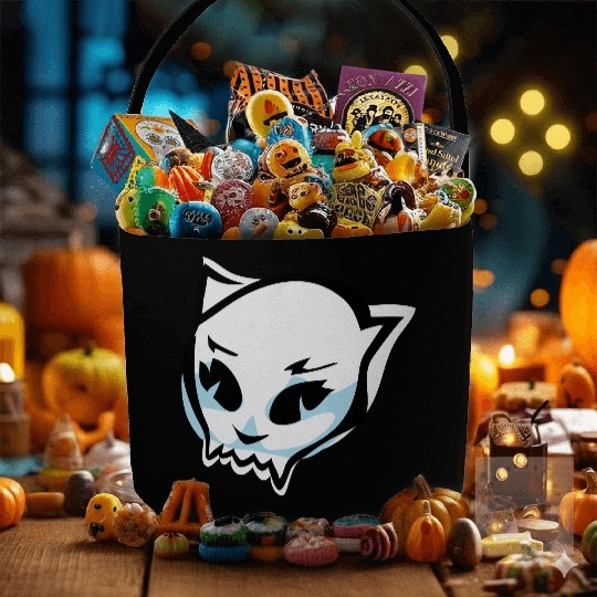 cat skull Fabric Baskets