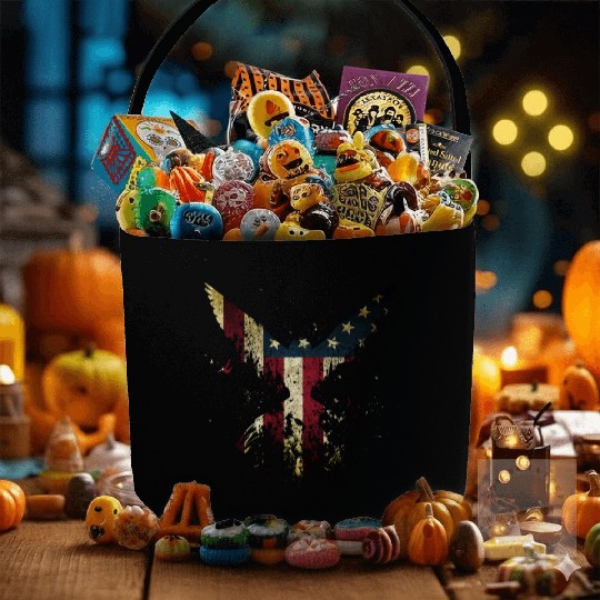 Merica Eagle American eagle with US flag Fabric Baskets