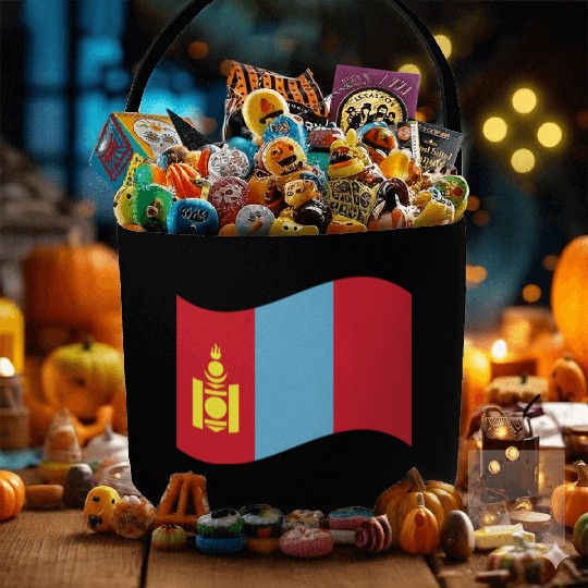 flag mongolia Fabric Baskets