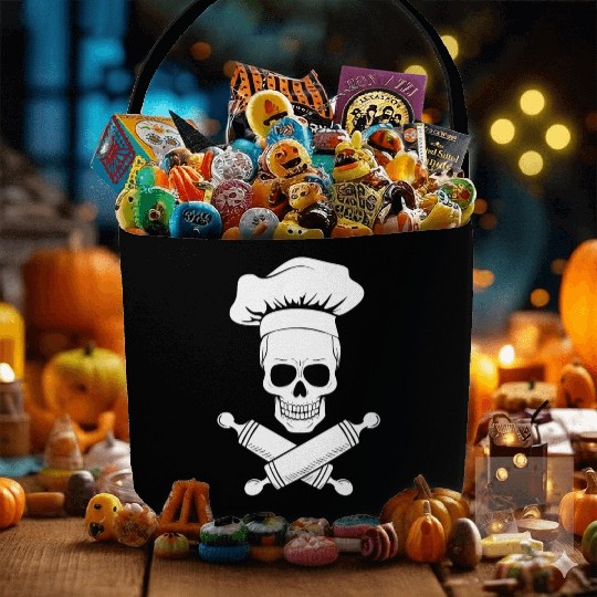 baker skull hat gift love bread cake yummy relax Fabric Baskets