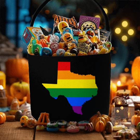 Texas Gay Pride Rainbow Flag LGBT Fabric Baskets