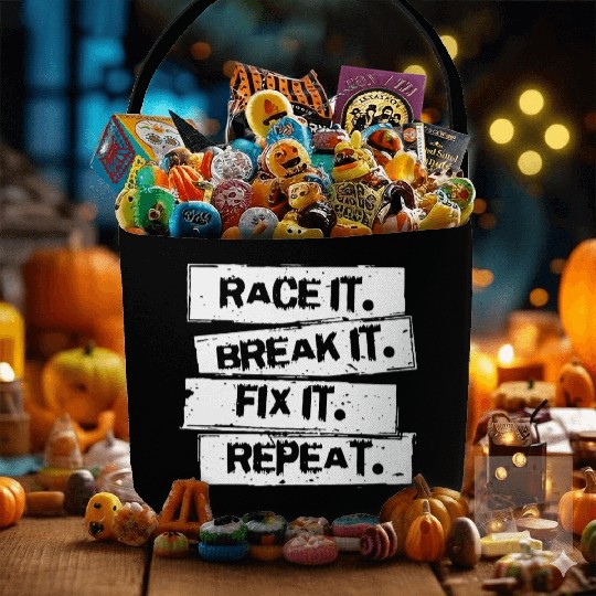 Race It Break It Fix It Racing Car Hot Rod Muscl Fabric Baskets