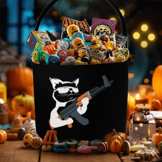 Gunning for Kitties funny Cat Gift Fabric Baskets Fabric Baskets