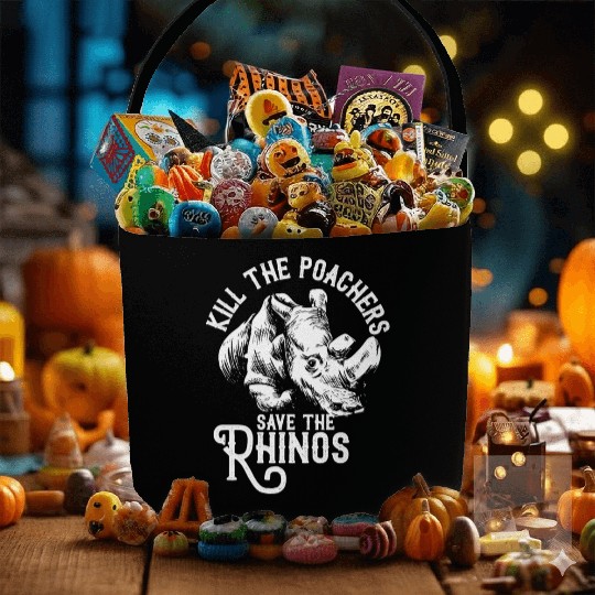 Kill the poachers not the rhinos gift rhino day Fabric Baskets