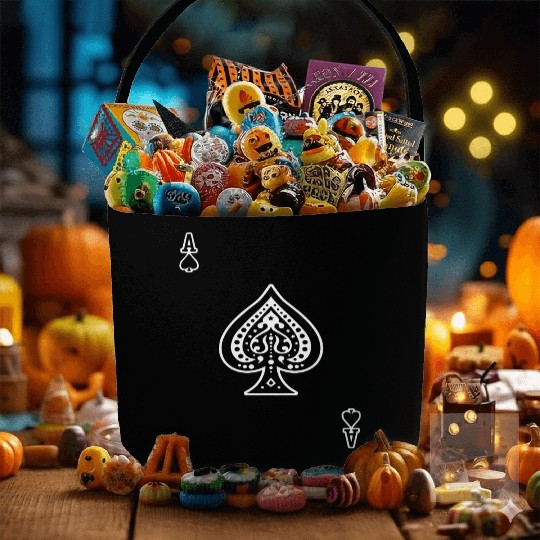 Ace Of Spades Playing Card A o s Aos Black Gamblin Fabric Baskets