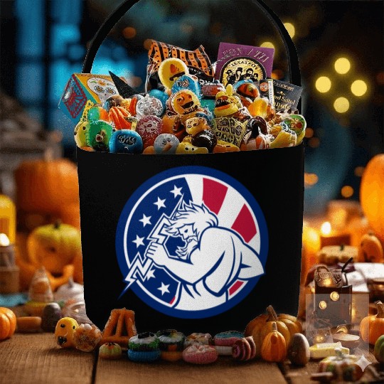 Zeus With Thunderbolt USA Flag Icon Fabric Baskets