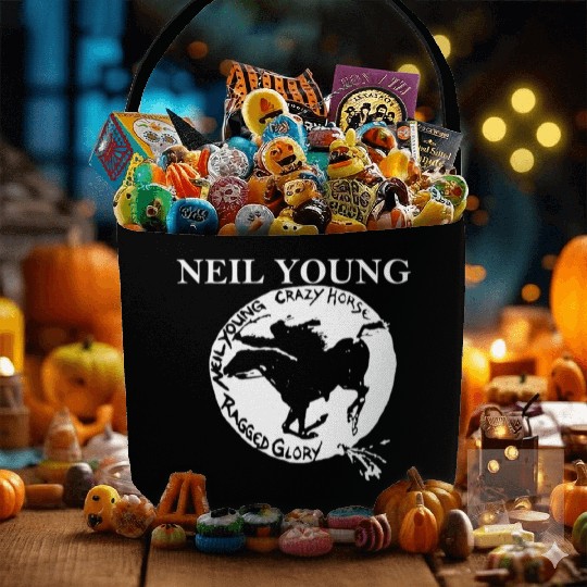 Neil Young Crazy Horse Unisex Retro Rock Horse Fabric Baskets