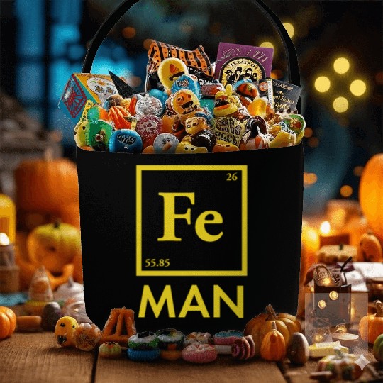funny iron man science chemistry fe Fabric Baskets