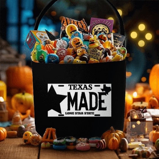 Texas - texas made lone star license plate Fabric Baskets