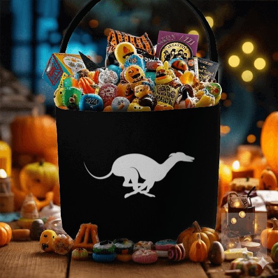 Light Grey Running Greyhound X Racer Track Dog Fabric Baskets