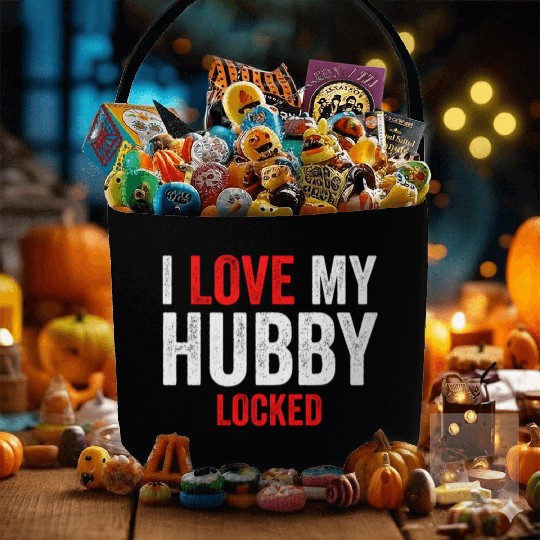 I Love My Hubby Locked Fabric Baskets