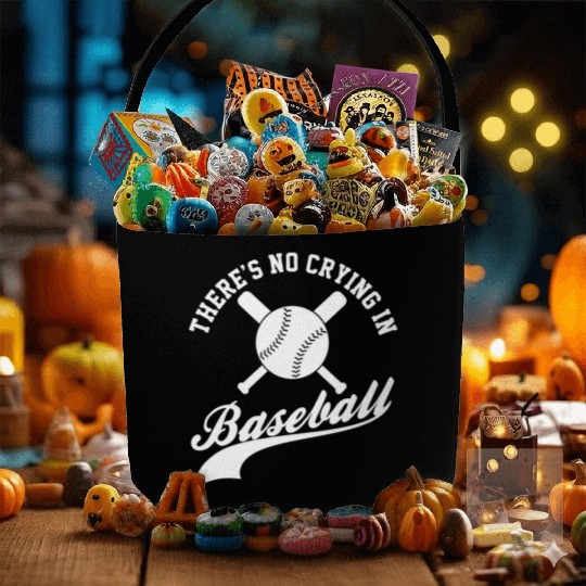 No Crying in Baseball Funny Sports Fan Fabric Baskets