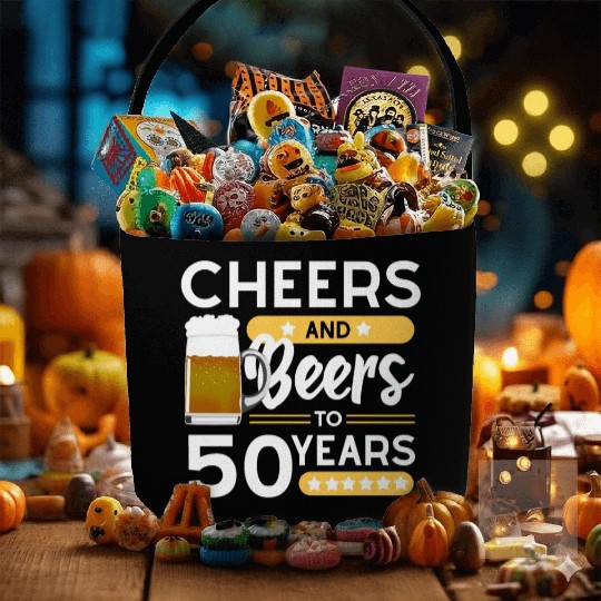 50th birthday Cheers and beers 50 years Fabric Baskets