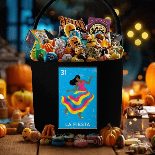 La Fiesta Mexican Loteria Bingo Card Fabric Baskets