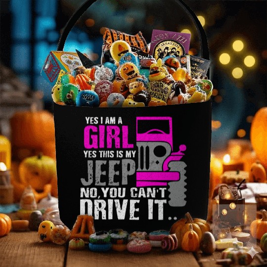 Funny I Am A Girl This Is My Jeep Girl Car Gift Fabric Baskets