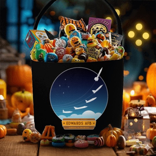 Edwards Air Force Base - yellow and brown logo Fabric Baskets