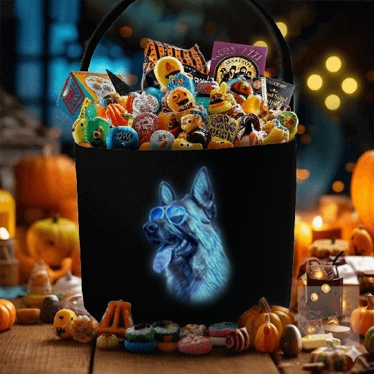 German Shepherd Colorful Neon Dog Sunglasses Fabric Baskets