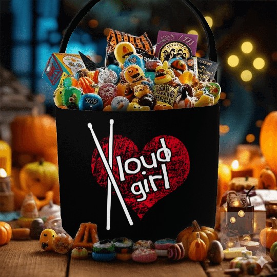 Loud Girl. Drummer Girl Fabric Baskets