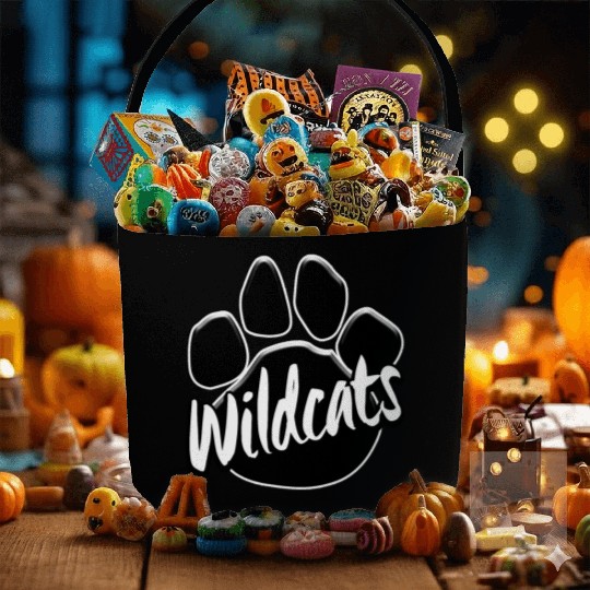 Wildcats Paw Print Mascot School Pride Fabric Baskets