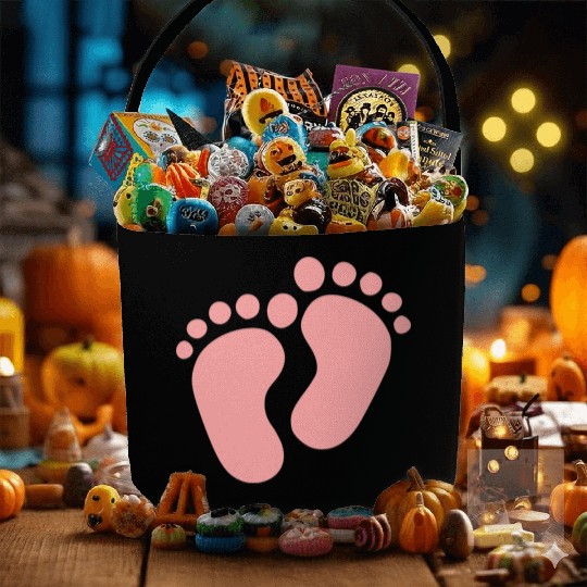 Baby Feet Pastel Pink Pregnancy Maternity Fabric Baskets