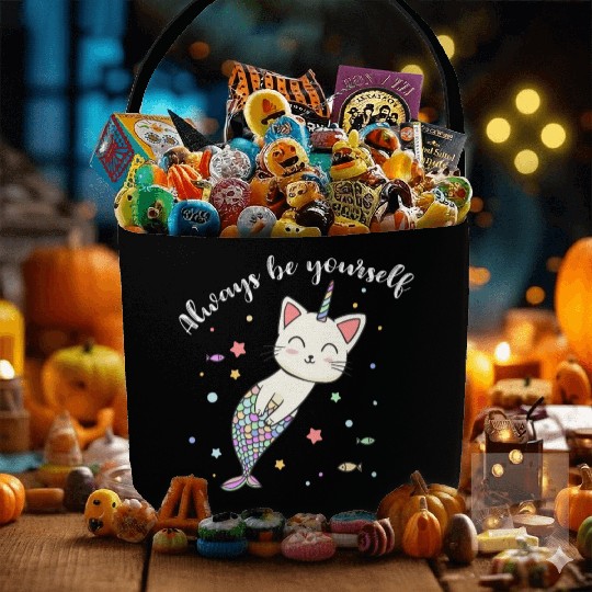 Cat Mermaid Unicorn Always Be Yourself Fabric Baskets