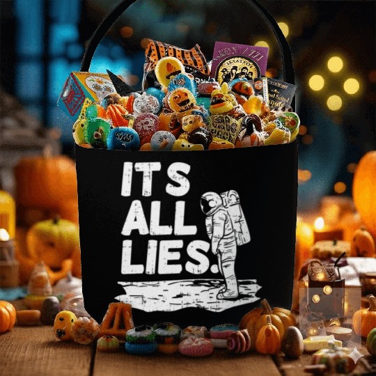 Moon Landing Conspiracy Theory Illuminati Gift Fabric Baskets