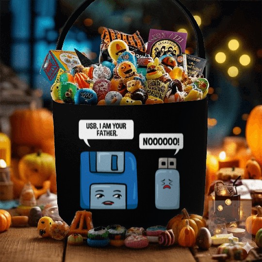 Floppy Disc USB Data Nerd Computer Science Gift Fabric Baskets