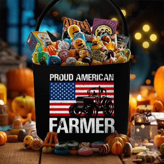 Proud American Farmer Design for Farmer Gifts for Fabric Baskets