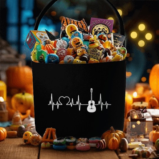 Guitar Heartbeat Fabric Baskets For Guitar Lover