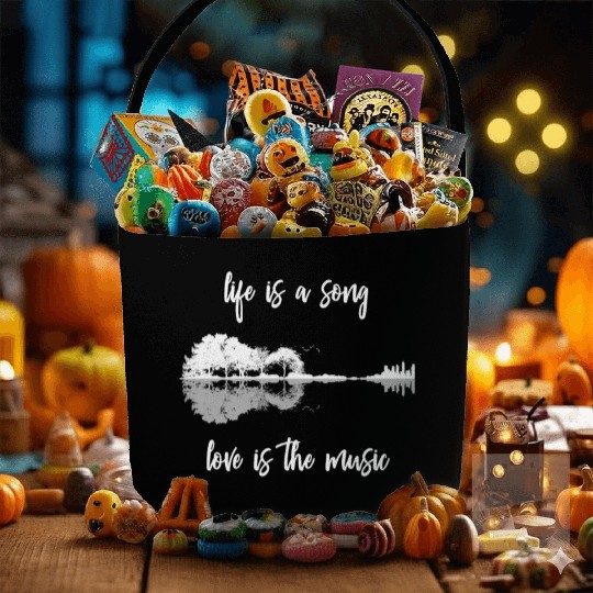 Life Is A Song Nature Guitar Forest Music Lyrics Fabric Baskets