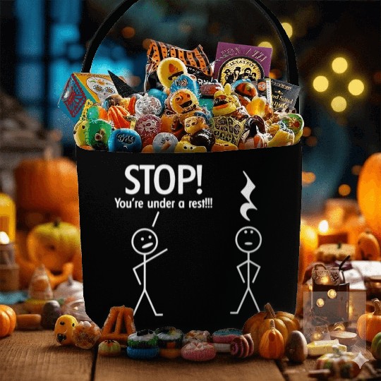 Stop You re Under A Rest Funny Novelty Music Band Fabric Baskets