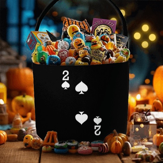 2 of Spades Playing Card Halloween Costume Fabric Baskets