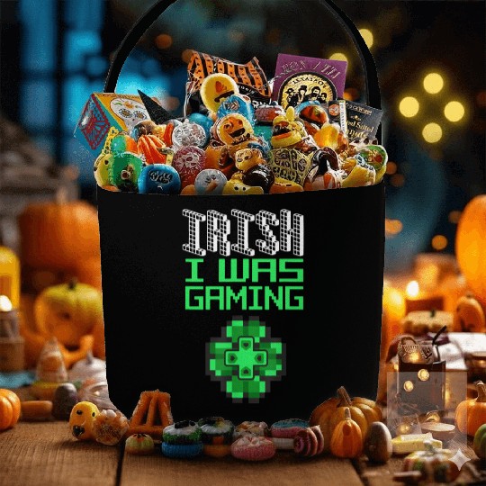 Video Game Gaming St Patricks Day Gamer Fabric Baskets