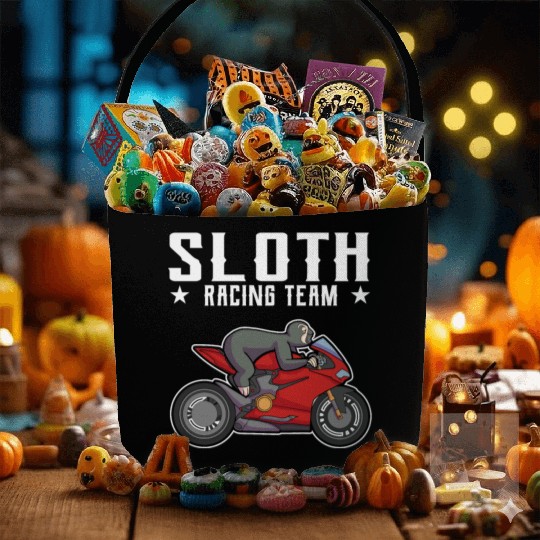 Sloth Racing Team Biker Motorcycle Gift Fabric Baskets