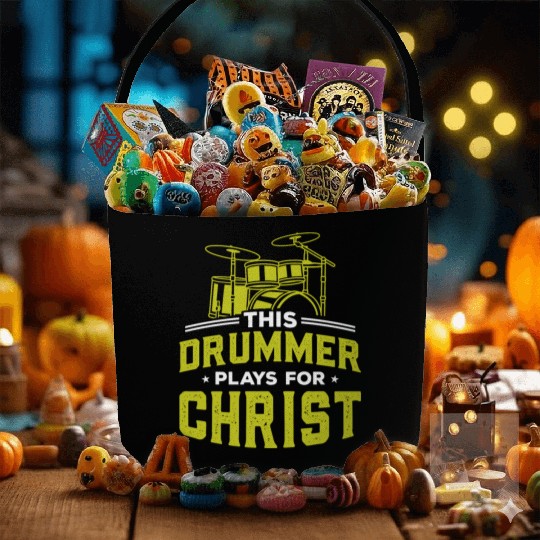 Drummer and Jesus Drums Drumming Drumsticks Gift Fabric Baskets