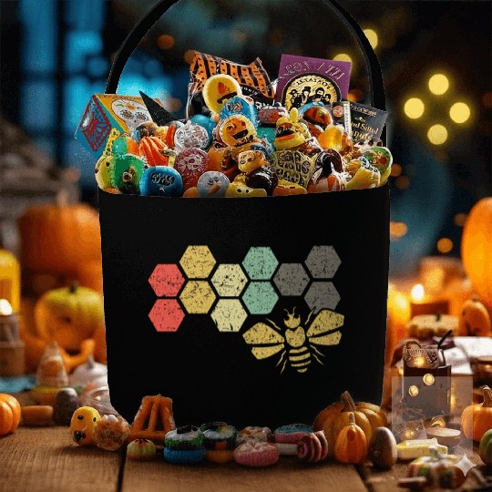 Retro Bee Honeycomb Vintage Beekeeper Gift Fabric Baskets