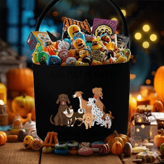 dogs make me happy humans make my head hurt husky Fabric Baskets