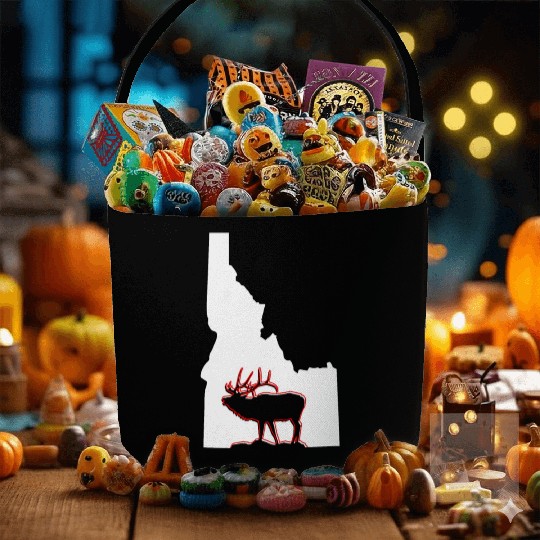 Idaho state with outline of Elk inside combi Fabric Baskets