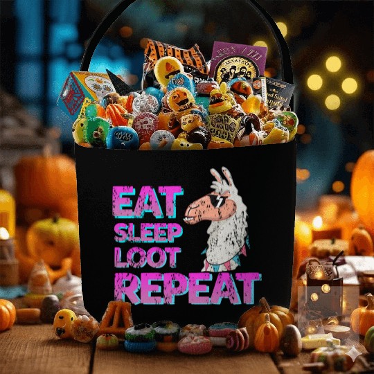 cool Llama eat sleep loot Fabric Baskets