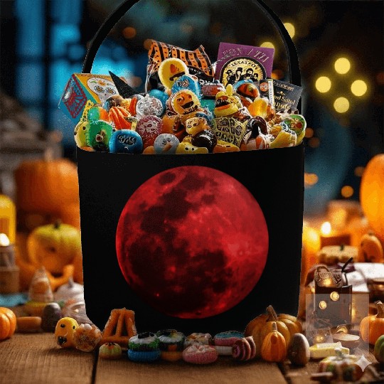 Blood Moon - Space - Graphic Realistic Fabric Baskets
