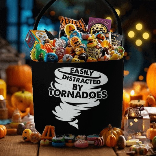 Distracted by Tornadoes Tornado Weather Chaser Fabric Baskets