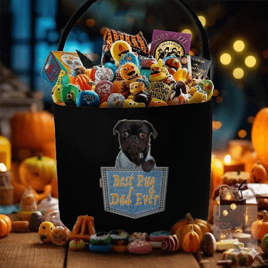 Daddy Pug; The Best Pug Dad Ever Fabric Baskets