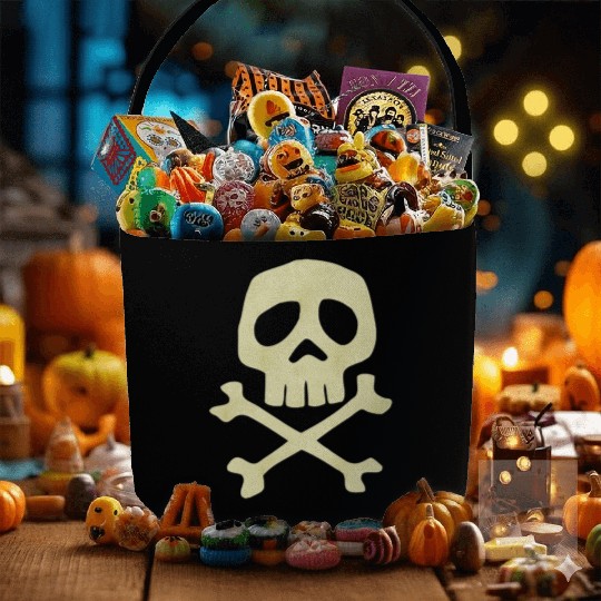 Misfits Style Captain Harlock Skull Crossbones Fabric Baskets